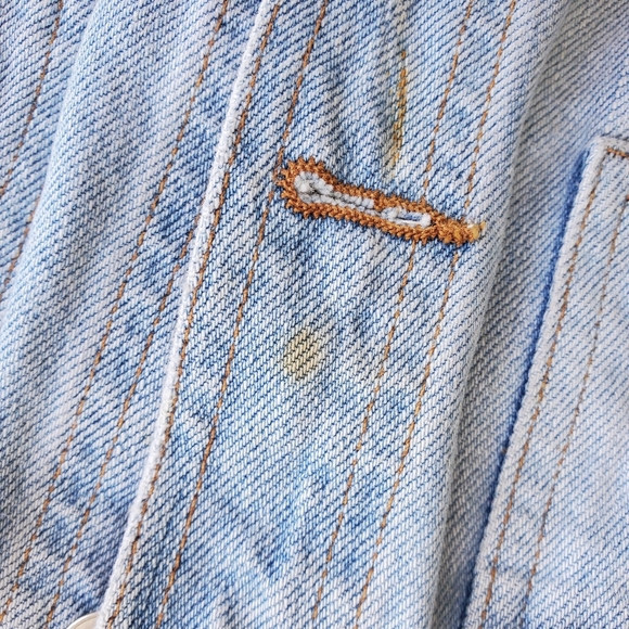 Guess Women's Vintage 90's Jean Jacket Pink Embroidery Light Wash Button Up M - Picture 11 of 11